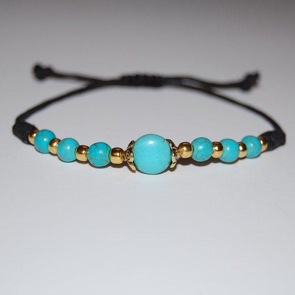 Set 2 Pcs Turquoise Necklace and Bracelet,Blue Necklace and Bracelet Set - Picture 2 of 4
